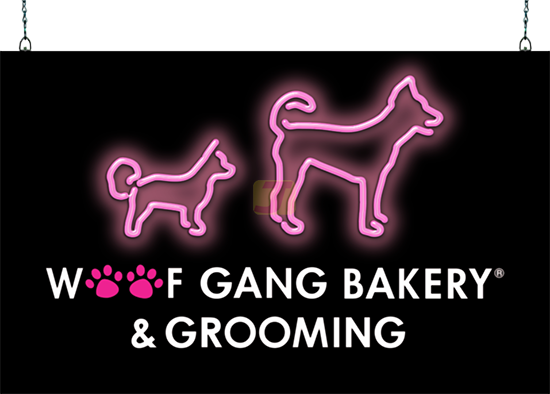 Woof Gang Bakery & Grooming with Dogs Neon Sign