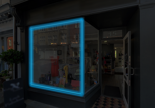 Single Indoor Window - Neon Border Tubing Kit (28 ft or Less)