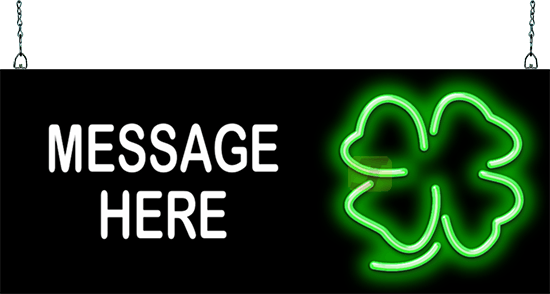 Custom Message Four Leaf Clover Neon Sign