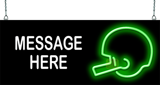 Custom Message Football Helmet Neon Sign