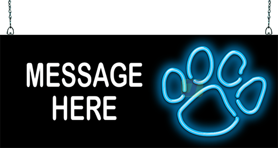 Custom Message Paw Print Neon Sign