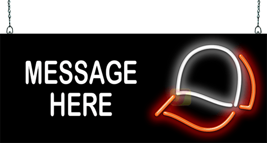 Custom Message Baseball Cap Neon Sign