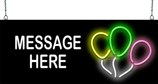 Custom Message Balloons Neon Sign