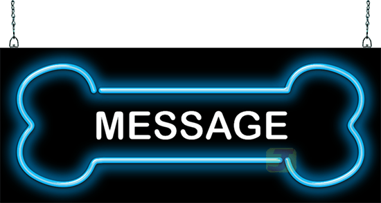 Custom Message Dog Bone Neon Sign