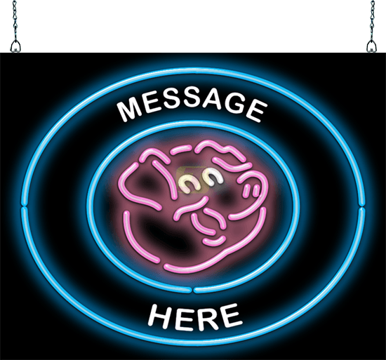 Custom Message Pig Circular Neon Sign