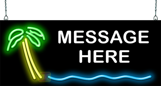 Custom Message Palm Tree Neon Sign
