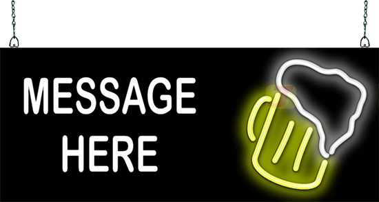 Custom Message Beer Mug Neon Sign