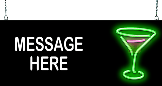 Custom Message Cocktail Glass Neon Sign