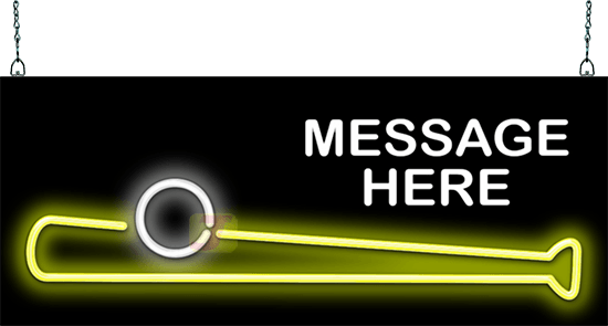 Custom Message Ball & Bat Neon Sign