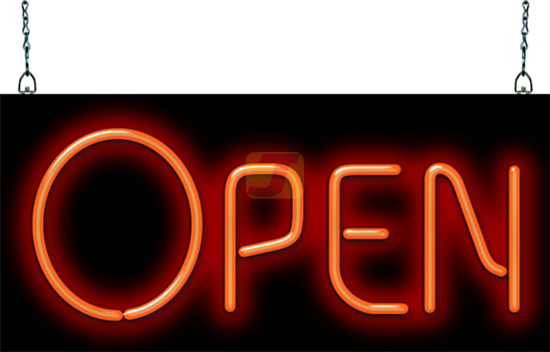 Red Open Neon Sign
