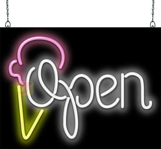Ice Cream Open Neon Sign