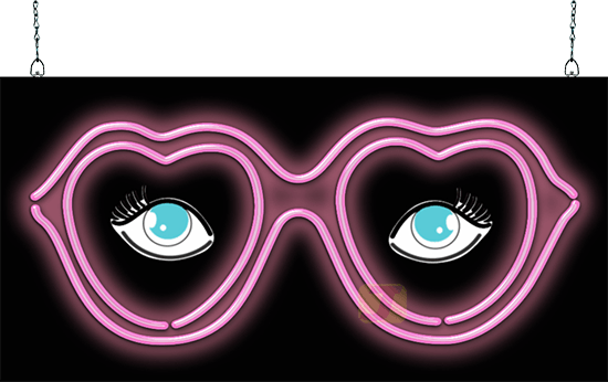 Eyes and Glasses Neon Sign