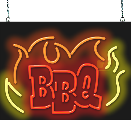 BBQ Flame Neon Sign | FBM-25-01 | Jantec Neon