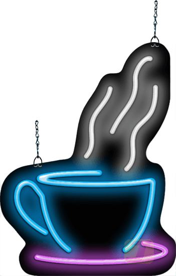 Contoured Coffee Cup Neon Sign
