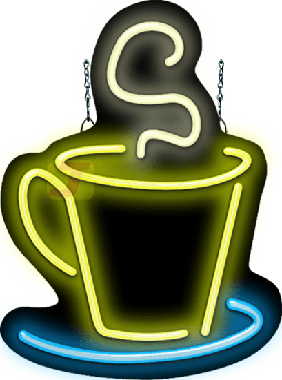 Contoured Coffee Cup Neon Sign