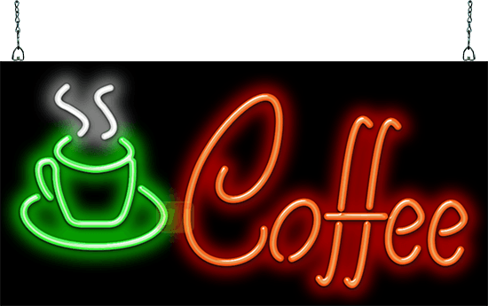 Coffee with Cup Neon Sign