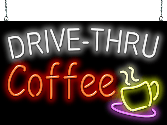 Drive Thru Coffee Neon Sign