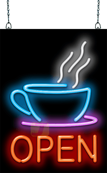 Neon look, LED performance SpellBrite Ultra-Bright COFFEE Sign 