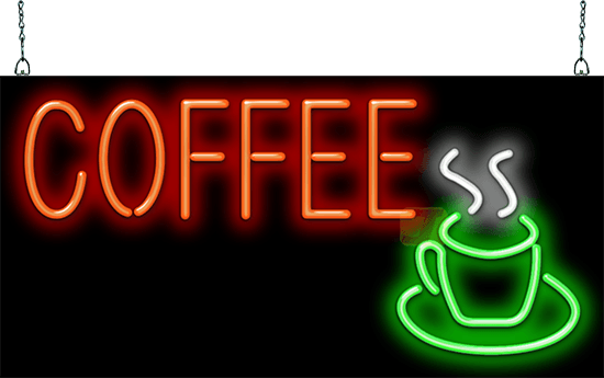 Coffee with Cup Neon Sign