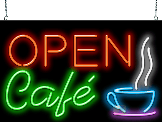 Open Cafe Neon Sign