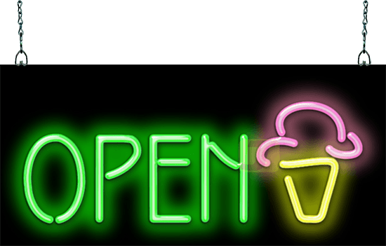 Ice Cream Open Neon Sign