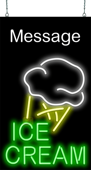 Ice Cream with Brand Name Neon Sign