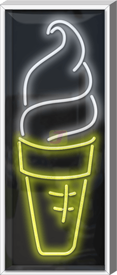 Outdoor Ice Cream Cone Neon Sign