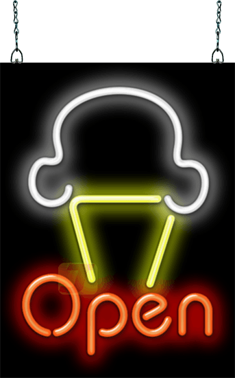 Ice Cream OPEN Neon Sign