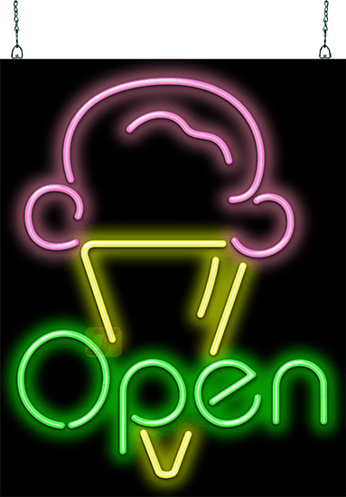 HIDLY LED Gelatos Open Light Sign Super Bright Electric Advertising Display Board for Ice Cream Smoothies Milkshake Shop Store Window Bedroom Decor 24 x 12 inches 
