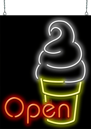 Ice Cream OPEN Neon Sign (Soft Serve)