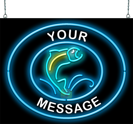 Custom Message Fish Circular Neon Sign