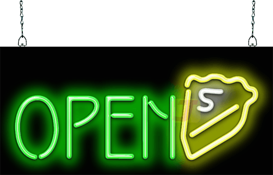 Pie Slice Open Neon Sign