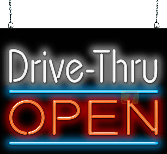 Drive-Thru Open Small Neon Sign