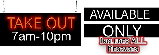 Take Out with Interchangeable Message Place Neon Sign