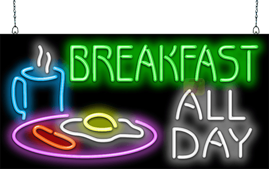 Breakfast All Day Neon Sign