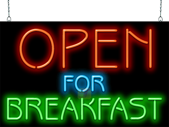 Open for Breakfast Neon Sign