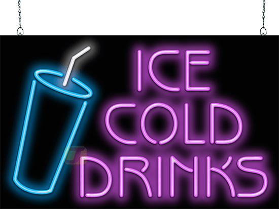 Ice Cold Drinks Neon Sign