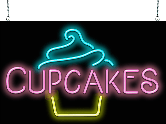 Cupcakes with Cupcake Graphic Neon Sign