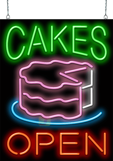 Cakes Open Neon Sign