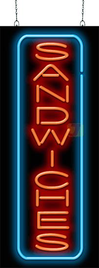 Sandwiches Vertical Neon Sign
