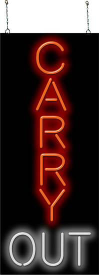 Vertical Carry Out Neon Sign