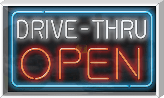 Outdoor XL Drive-Thru Open Neon Sign