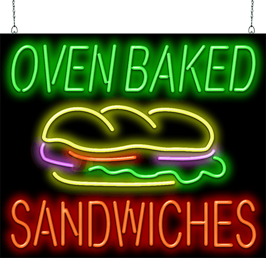 Oven Baked Sandwiches Neon Sign