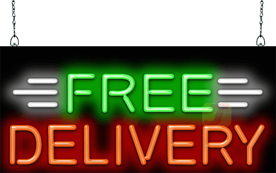 Free Delivery Neon Sign