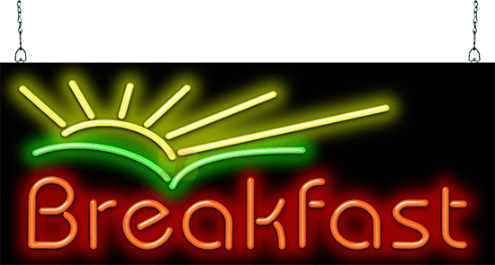 Breakfast with Sunrise Neon Sign
