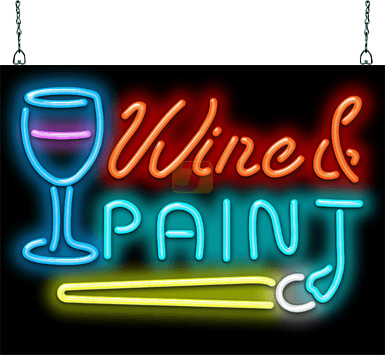 Wine & Paint Neon Sign