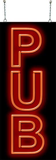 Vertical Pub Neon Sign