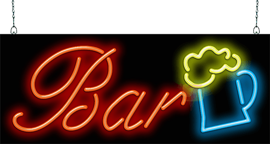 Bar with Beer Mug Neon Sign