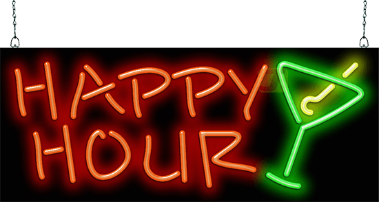 Happy Hour Neon Sign