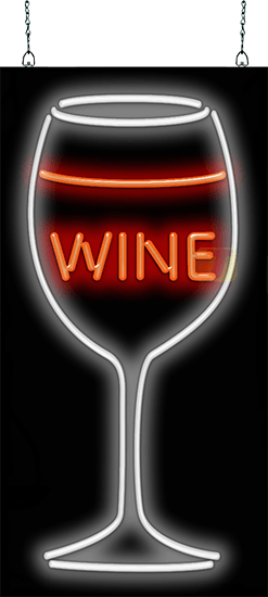 Wine with Wine Glass Graphic Neon Sign
